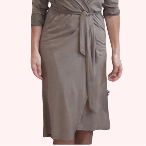 Faux Suede Long Cardigan Tie Waist Versatile Robe - Picture 5 of 7